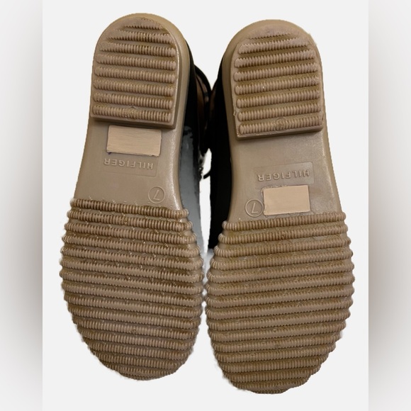 Tommy Hilfiger Trendy Brn/Blk “Muddy” Rubber Boots Leopard Print Lining Size 7 - Picture 12 of 14